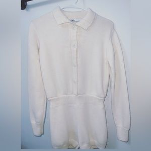 Zara limited edition knit jumpsuit | Size: S | Color: Cream